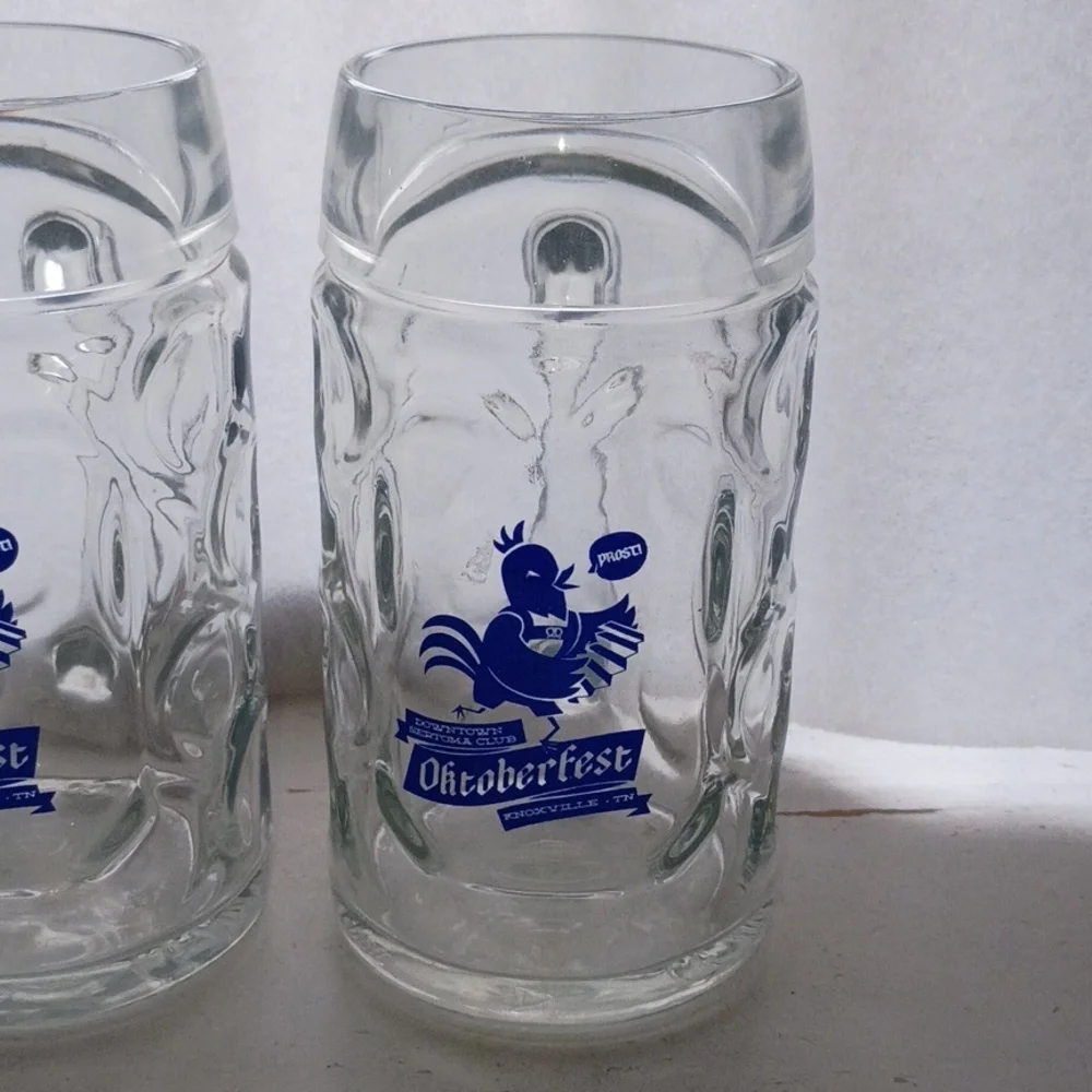 Oktoberfest Glass Beer Mugs - Clear